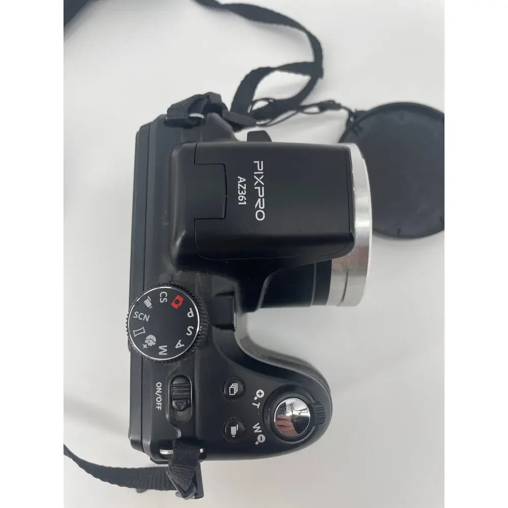 Kodak PIXPRO AZ361 Digital Camera 36X 16MP Black Charger 2 Batteries Neck Strap